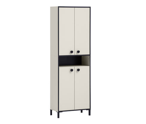 Tchibo - Schuhschrank »Edda« - 60,5x33x185cm - schwarz - Holz / Metall / Kunststoff