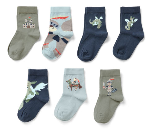 Tchibo - 7 Paar Kinder-Socken - Herren - Gr. 23-26 - hellblau