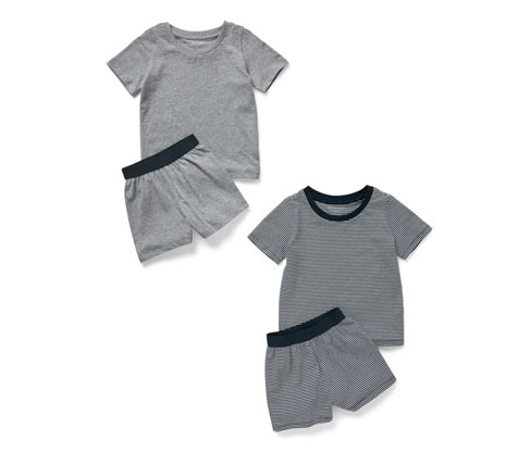 Tchibo - 2 Kinder-Pyjamas - Jungen - Gr. 122/128 - weiß/gestreift