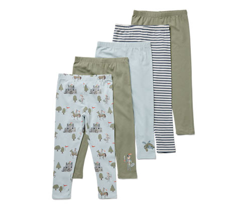 Tchibo - 5 Kinder-Leggings - Baby - Gr. 74/80 - dunkelblau/print