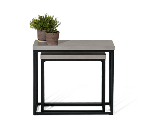 Tchibo - Konsolentisch-Set mit Polyzement-Tischplatte - 74x31x65,5cm - schwarz - Polyzement / Stahl / Polypropylen