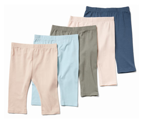 Tchibo - 5 Kinder-3/4-Leggings - Baby - Gr. 62/68 - hellblau