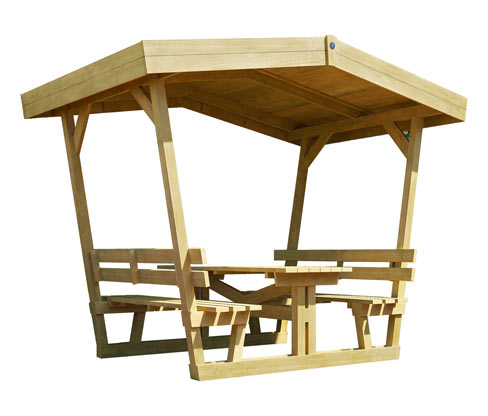Weka Sitzlaube »Wörthersee« - 300x203x238cm - grau - Holz / Polyester / Baumwolle