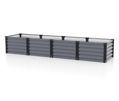 Vitavia Hochbeet 401 mit erhöhter Arbeitsfäche - 65x245x40cm - schwarz - Aluminium