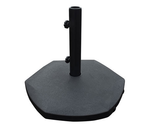 Leco Beton-Sonnenschirmständer mit 2 Rollen - 54x54x11cm - schwarz - Polyethylen / Stahl