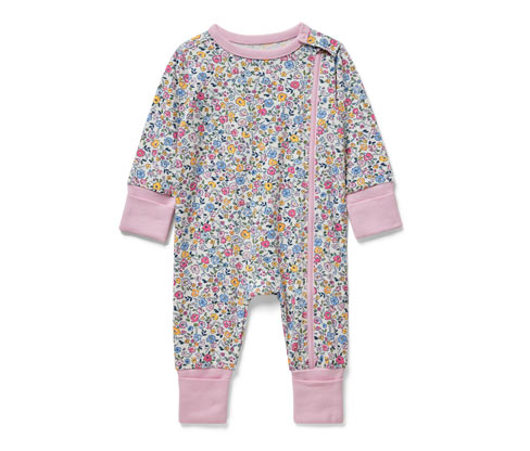 Tchibo - Baby-Pyjama - Baby - Gr. 62/68 - rosa/geblümt