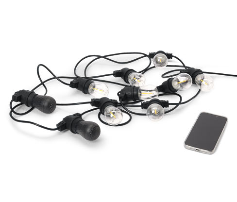 Tchibo - LED-Outdoor-Lichterkette mit 2 Bluetooth®-Lautsprechern - schwarz