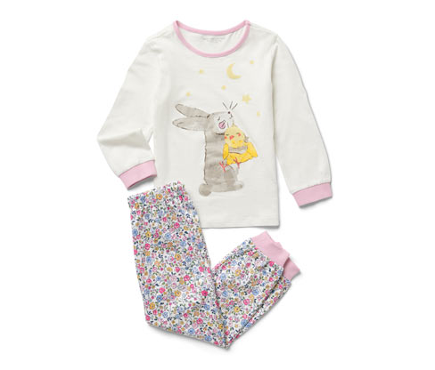 Tchibo - Kinder-Pyjama - Mädchen - Gr. 98/104 - creme/print
