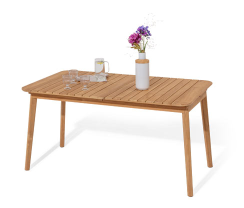 Tchibo - Teak-Ausziehtisch - 153x90x75,5cm - naturfarben - Holz / Edelstahl / Polypropylen