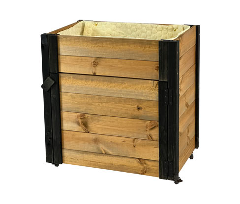 Dobar Hochbeet - 60x40x62cm - schwarz - Fichtenholz / Wolle