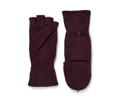 Tchibo - Strickfleece-Klappfäustlinge - Herren - Gr. 7,5 - bordeaux