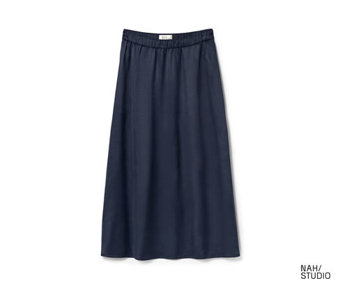 Nah/Studio Satin-Rock - Viskose - Gr. 34 - dunkelblau