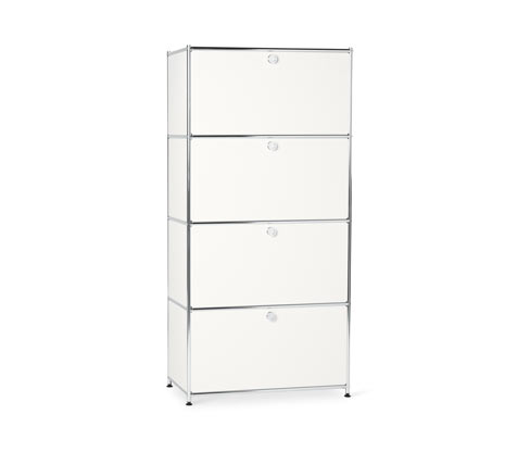 Tchibo - Highboard Metall »Cn3« mit 4 Klappenfächern - 77x40x158,5cm - chrom - Stahl / Aluminium / Kunststoff