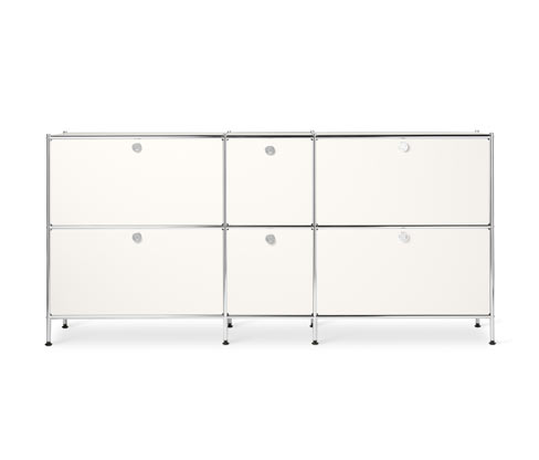 Tchibo - Sideboard Metall »Cn3« groß mit 6 Klappenfächern - 190x40x89,5cm - chrom - Stahl / Aluminium / Kunststoff