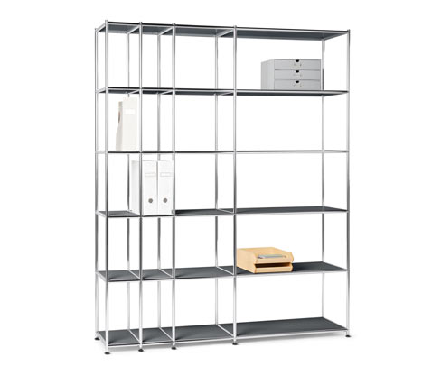 Tchibo - Offenes Regal Metall »Cn3« - 155x40x194,5cm - chrom - Stahl / Kunststoff / Kunststoff