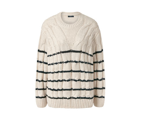 Tchibo - Gestreifter Strickpullover - Damen - Gr. L - weiß/gestreift