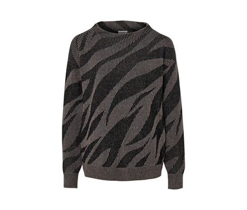 Tchibo - Strickpullover mit Jacquard - Damen - Gr. S - schwarz/jacquard