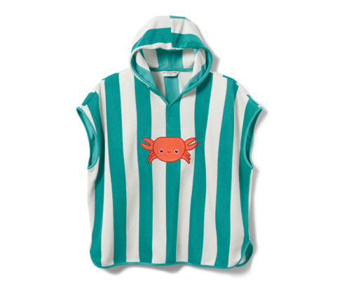 Tchibo - Baby-und-Kinder-Frottierponcho - Herren - Gr. 134/140 - orange/gestreift