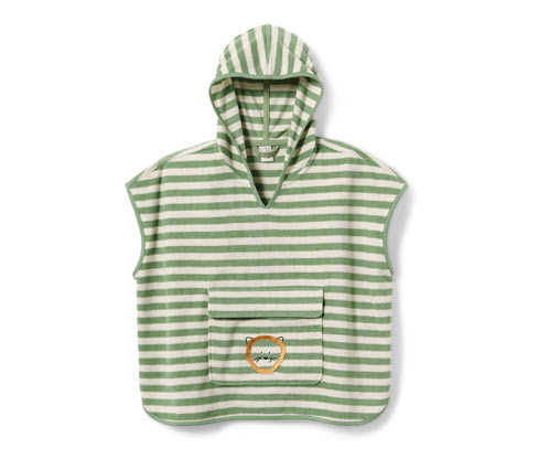 Tchibo - Baby- und Kleinkind-Frottierponcho - Gr. 122/128 - beige/gestreift