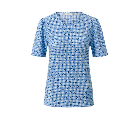 Tchibo - Blusenshirt mit Alloverprint - Damen - Gr. 34 - blau/kariert
