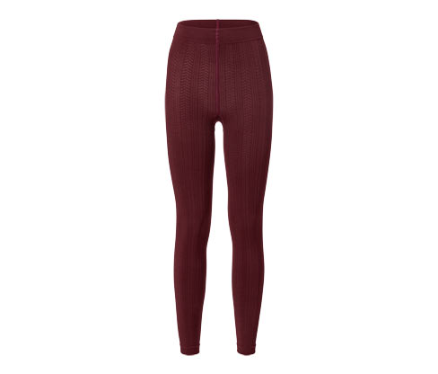 Tchibo - Thermoleggings mit Zopfmuster - Damen - Gr. XL - dunkelrot