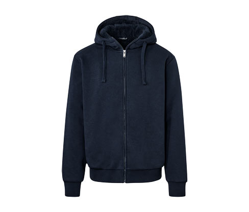 Tchibo - Kapuzen-Sweatjacke mit Teddyplüsch-Futter - Herren - Gr. M - dunkelblau