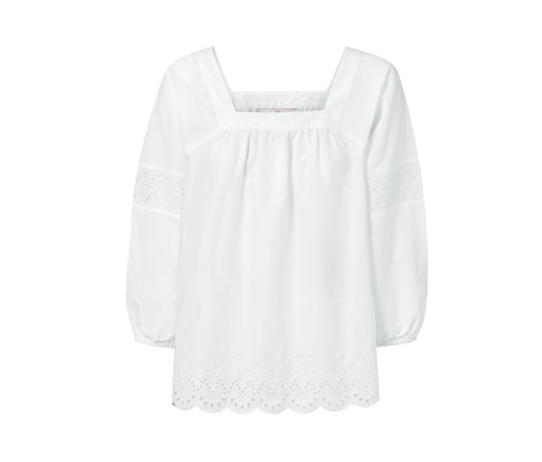 Tchibo - Bluse mit Stickerei - Damen - Gr. 38 - weiß