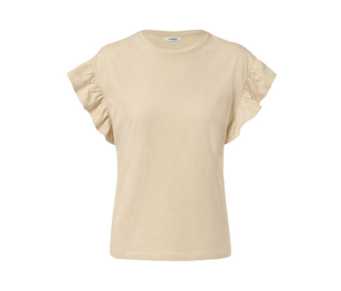 Tchibo - Shirt mit Volant - Damen - Gr. XL - braun