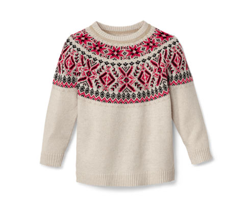 Tchibo - Kinder-Norweger-Strickpullover - Herren - Gr. 98/104 - creme