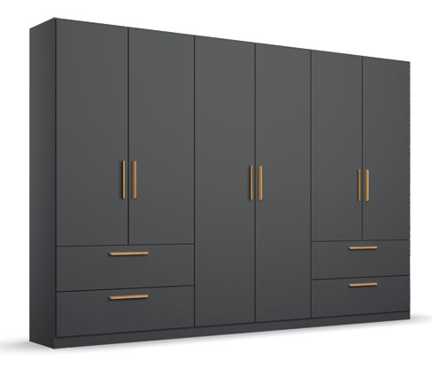 rauch Drehtürenschrank »Skandi« - 271x54x210cm - grau - Holz