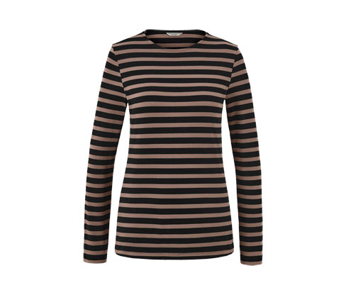 Tchibo - Gestreiftes Langarmshirt - Damen - Gr. S - schwarz/gestreift