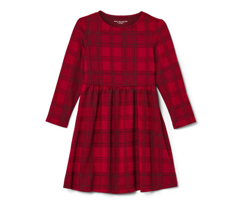 Tchibo - Kinder-Jersey-Kleid - Mädchen - Gr. 86/92 - schwarz/kariert