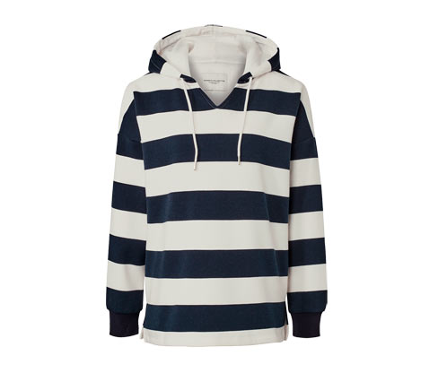 Tchibo - Gestreifter Hoodie - Damen - Gr. XL - dunkelblau/gestreift