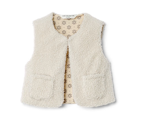 Tchibo - Kinder-Teddyweste - Mädchen - Gr. 98/104 - weiß