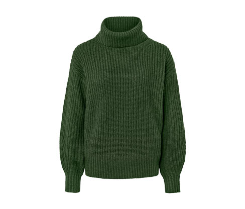 Tchibo - Grobstrickpullover mit Rollkragen - Damen - Gr. XL - dunkelgrün