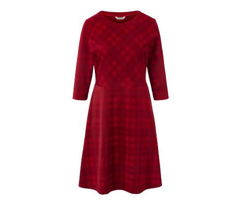 Tchibo - Kariertes Jacquard-Kleid - Damen - Gr. M - rot/kariert