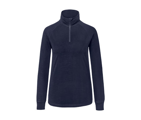 Tchibo - Shirt mit RWS-zertifizierter Wolle - Damen - Gr. L - dunkelblau