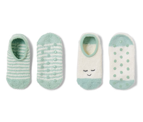 Tchibo - 2 Paar Hausschuhsocken - Damen - Gr. 35-38 - creme
