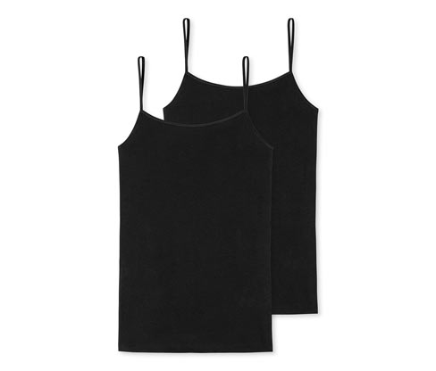 2 Schiesser Tops - Damen - Gr. 40 - schwarz