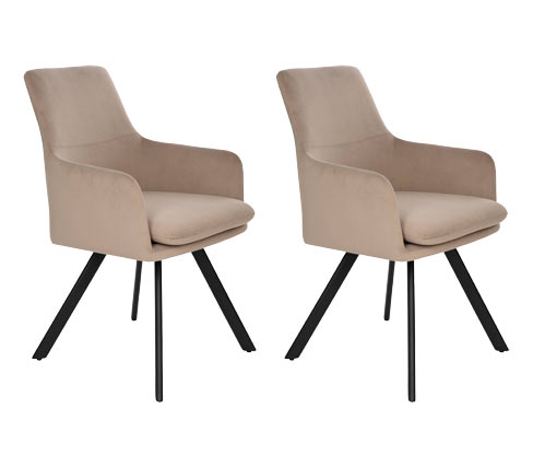 Thumbnail - Eglo 2er-Set Stühle »Apalit« - 60x57,5x86cm - schwarz - Metall / Polyester