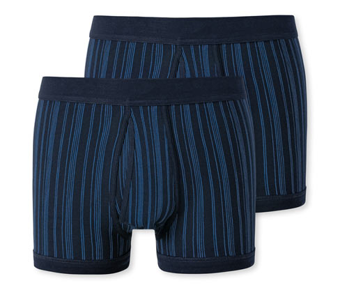 2 Schiesser Shorts in Feinripp - Herren - Gr. Xxl/8 - dunkelblau