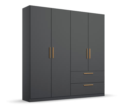 rauch Drehtürenschrank »Skandi« - 181x54x210cm - grau - Holz