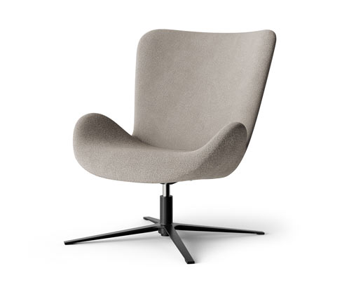 Tchibo - Sessel mit Drehfunktion - 77x81,5x89,5cm - schwarz - Holz / Polyester / Stahl