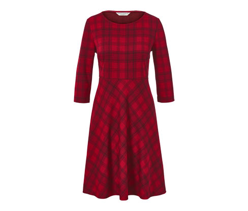 Tchibo - Kariertes Jacquard-Kleid - Damen - Gr. XL - schwarz/kariert