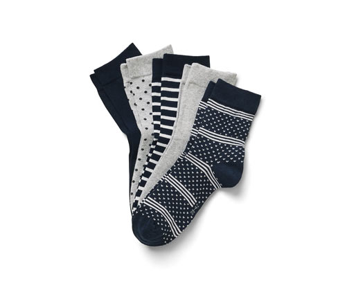 Tchibo - 5 Paar Socken - Damen - Gr. 39-42 - dunkelblau