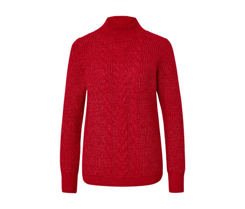 Tchibo - Grobstrickpullover mit Zopfmuster - Damen - Gr. L - rot