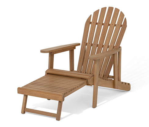 Tchibo - Single Adirondack Relax-Sessel mit ausziehbarer Fußlehne - 69x97x82,5cm - akazie - Akazienholz / Stahl / Polypr...