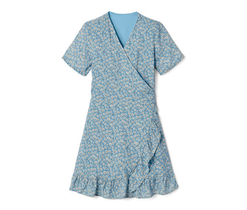 Tchibo - Wickelkleid - Mädchen - Gr. 170/176 - hellblau/print