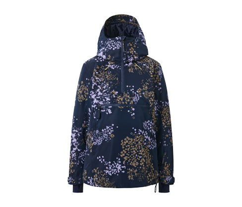 Tchibo - Halfzip-Skijacke - Damen - Gr. 38 - dunkelblau/geblümt