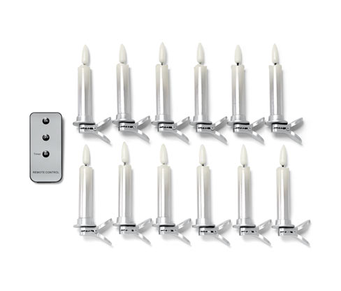 Tchibo - 12 LED-Weihnachtsbaumkerzen - silber